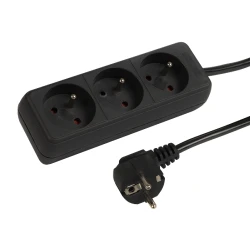 PRZEDŁUŻACZ 230V 1,5m 3 GNIAZDA Z/U PR-370P CZARNY