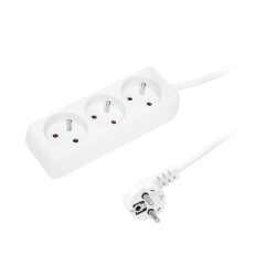 PRZEDŁUŻACZ 230V 3m 3 GNIAZDA 3x1,5mm2 Z/U PR-370P