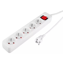 PRZEDŁUŻACZ 230V 3m 5 GNIAZD Z/U + WYŁĄCZNIK 90-179