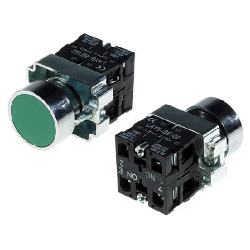 Przycisk sterowniczy N/O+N/C 10A zielony kryty LAY5-BA35