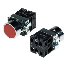 Przycisk sterowniczy N/O+N/C 10A czerwony kryty LAY5-BA45