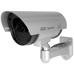 Atrapa kamery LED 2xAA srebrna
