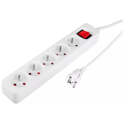 Przedłużacz 230V 1,5m 5 gniazd Z/U + wyłącznik 90-177 NEO