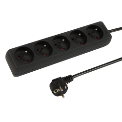 Przedłużacz 230V 5m 5 gniazd Z/U PR-570P czarny
