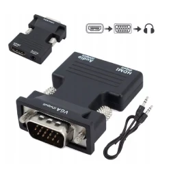 Konwerter HDMI gniazdo do VGA wtyk + AUDIO